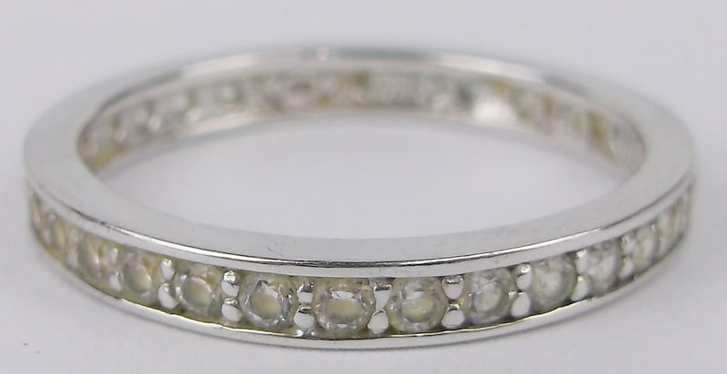 Mint Sterling Silver CZ Surround Ring 7 (1 of 2)