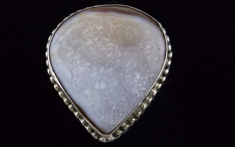 Stunning Vint Big Sterling Silver Druzy Ring 9: Guaranteed Solid 925 Sterling Silver, in Excellent Condition