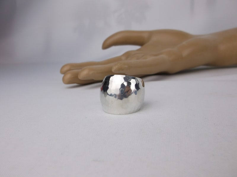 Mint Big Thick Vint Sterling Silver Adjustable Ring 8-12 - 2