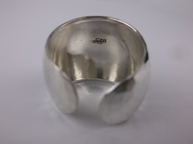 Mint Big Thick Vint Sterling Silver Adjustable Ring 8-12 - 3