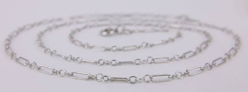 Mint Vintage 1960s Sterling Silver Chain Necklace 18" (1 of 2)