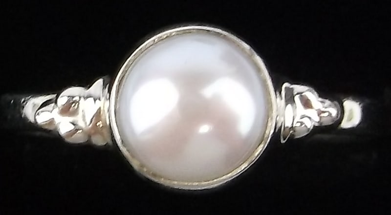 New Designer Sterling Silver Pearl Ring 7 (1 of 2)