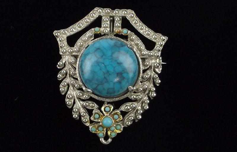 Stunning Vintage 1960s Crest Brooch Southwestern Style (1 of 2)