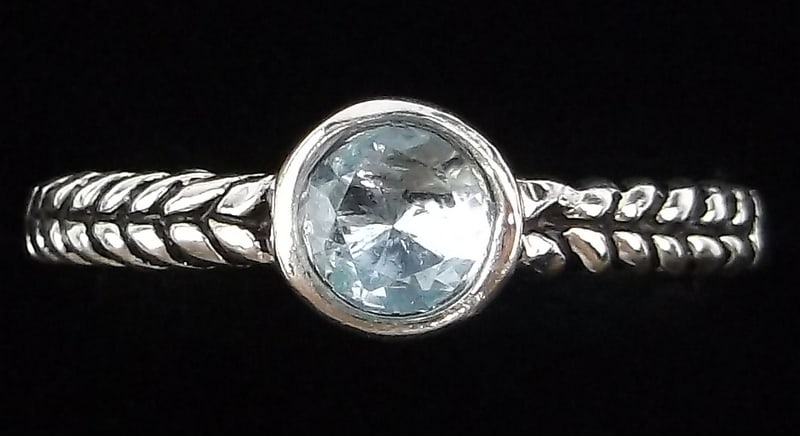 New Designer Sterling Silver Blue Stone Ring 9 (1 of 2)