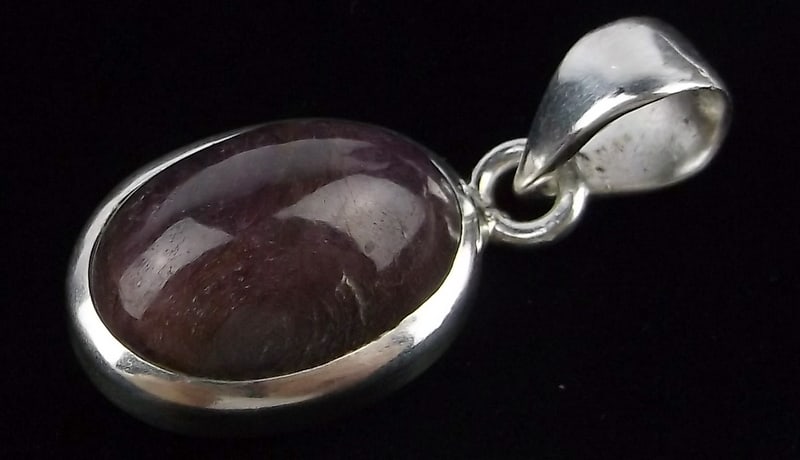 New Thick Designer Sterling Silver Charoite Pendant: Solid Sterling Silver Guaranteed, in Brand New Never Worn Condition.