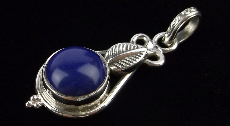 New Designer Sterling Silver Lapis Drop Pendant: Solid Sterling Silver Guaranteed, in Brand New Never Worn Condition.
