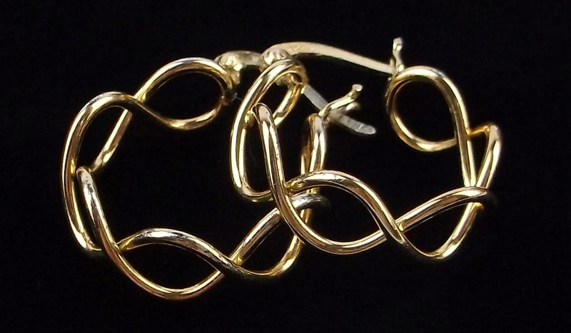 Stunning Vintage Gold Over Sterling Infinity Hoop Earrings: Guaranteed Solid 925 Sterling Silver, in Excellent Condition