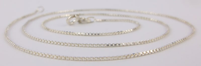 Mint Vint Italian Sterling Silver Box Chain Necklace 16": Guaranteed Solid 925 Sterling Silver, in Excellent Condition