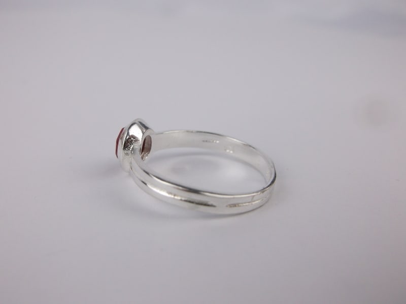 New Thick Designer Sterling Silver Ruby Ring 7 - 2