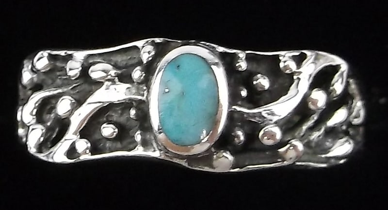 New Bali Designer Sterling Silver Turquoise Ring 6: Solid Sterling Silver Guaranteed, in Brand New Never Worn Condition.