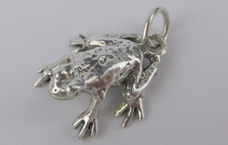 Mint Vintage Sterling Silver Frog Pendant Charm (1 of 2)