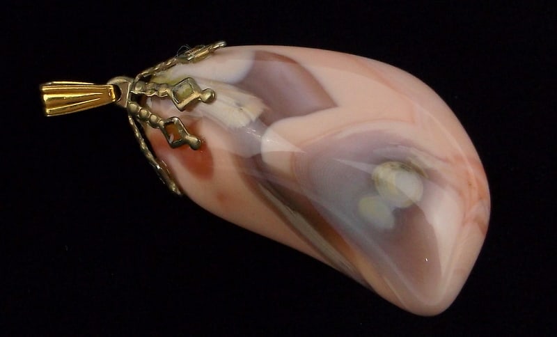 Stunning Big Vint 1960s Rhodonite Pendant: excellent condition