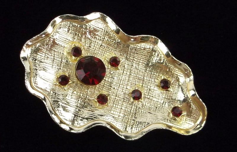 Mint Vint 1960s Ruby Red Rhinestone Twilight Night Star Brooch: Mint Condition, In Like New Condition, Perfect