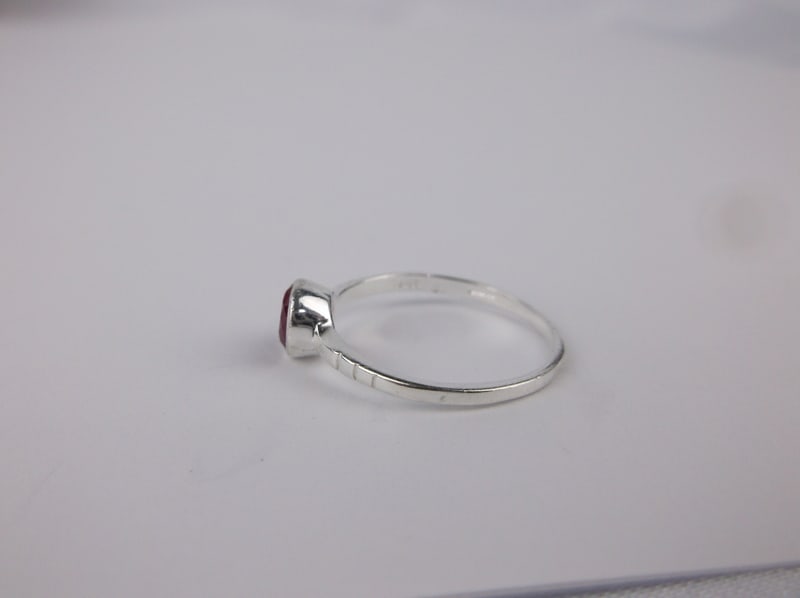 New Designer Sterling Silver Ruby Ring 6.75 - 2