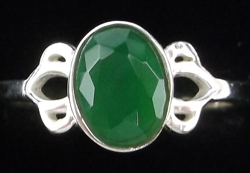 New Designer Sterling Silver Green Chalcedony Ring 5.5 (1 of 2)