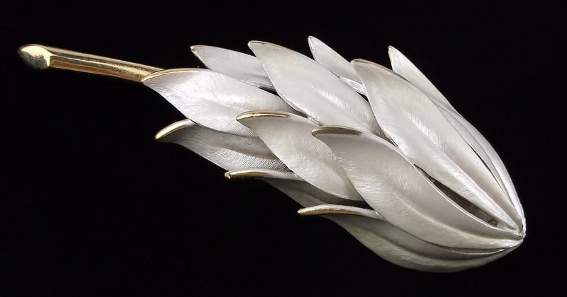 Mint Vint Big Designer 1960s Enameled Flower Brooch: Mint Condition, In Like New Condition, Perfect