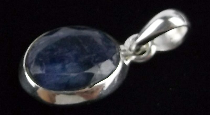 New Thick Designer Sterling Silver 4ct Sapphire Pendant (1 of 2)