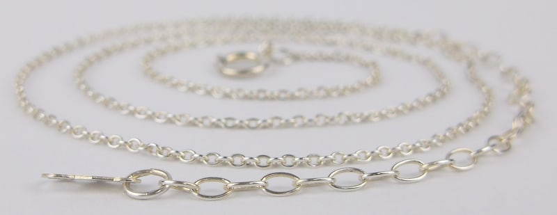 Mint Vintage Italian Sterling Silver Chain Necklace 17.5": Guaranteed Solid 925 Sterling Silver, in Excellent Condition