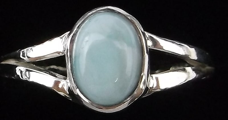 New Designer Thick Sterling Silver Larimar Ring 7 (1 of 2)