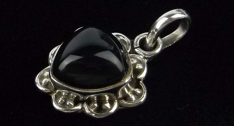 New Thick Taxco Sterling Silver Onyx Pendant: Solid Sterling Silver Guaranteed, in Brand New Never Worn Condition.