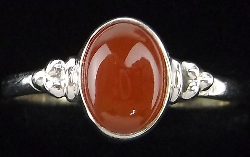 New Designer Sterling Silver Fire Agate Ring 6.5 (1 of 2)