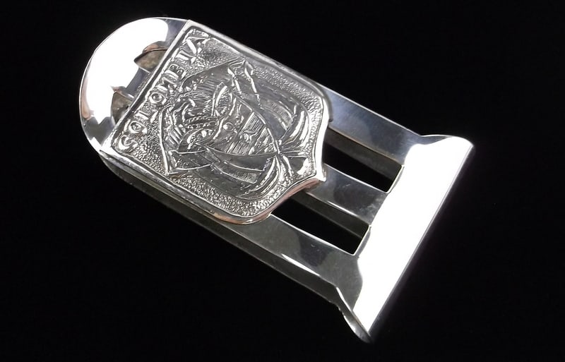 Mint Vint Heavy 900 Sterling Silver Colombia Money Clip: Guaranteed Solid 925 Sterling Silver, in Excellent Condition