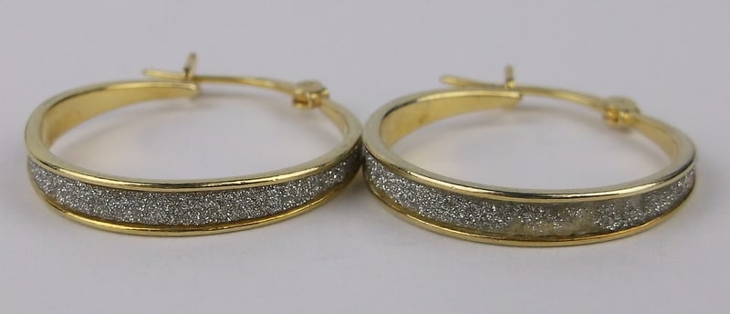 Stunning Vintage Gold Over Sterling Silver Hoop Earrings (1 of 1)
