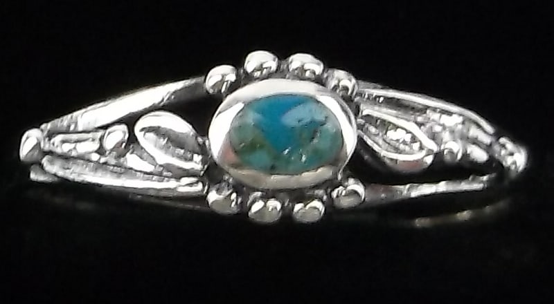 New Designer Bali Sterling Silver Turquoise Ring 6: Solid Sterling Silver Guaranteed, in Brand New Never Worn Condition.