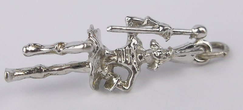 Mint Vint 1960s Sterling Silver Majorette Pendant Charm: Guaranteed Solid 925 Sterling Silver, in Excellent Condition