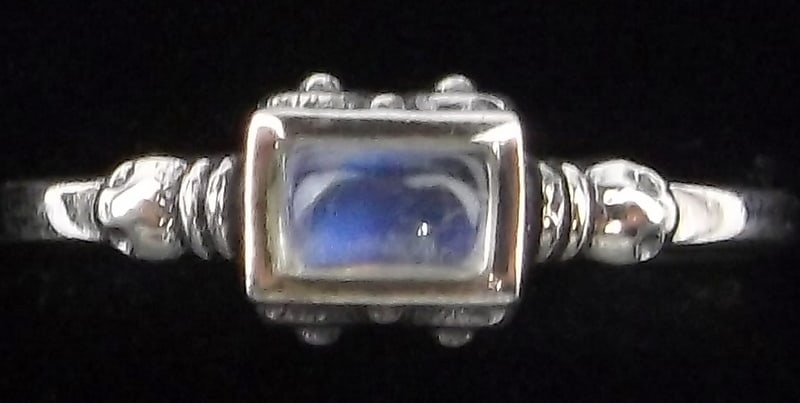 New Designer Bali Sterling Silver Moonstone Ring 7.5 (1 of 2)