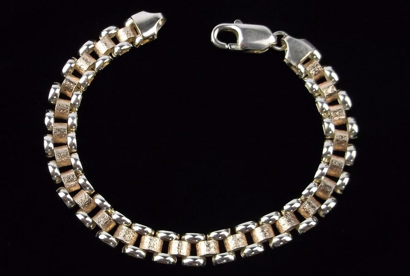 Mint Vint Thick Italian Sterling Silver Chain Bracelet 7.5 (1 of 2)