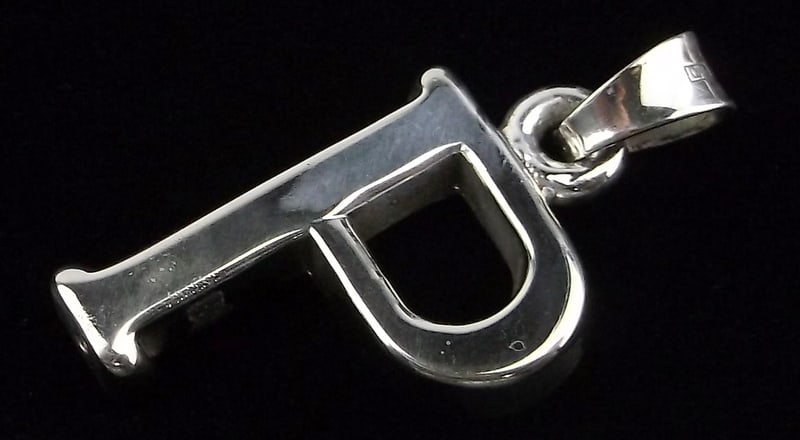 Stunning Vintage Italian Sterling Silver Initial P Pendant: Guaranteed Solid 925 Sterling Silver, in Excellent Condition