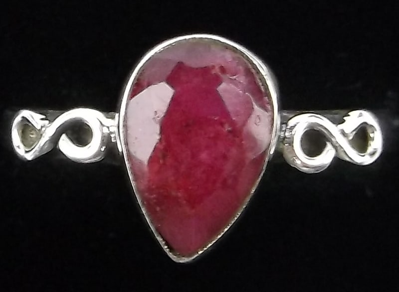 New Bali Designer Sterling Silver 1ct Ruby Teardrop Ring 7: Solid Sterling Silver Guaranteed, in Brand New Never Worn Condition.