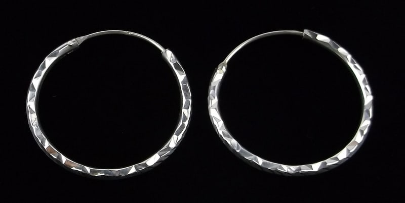 Mint Vintage Sterling Silver Hoop Earrings (1 of 2)