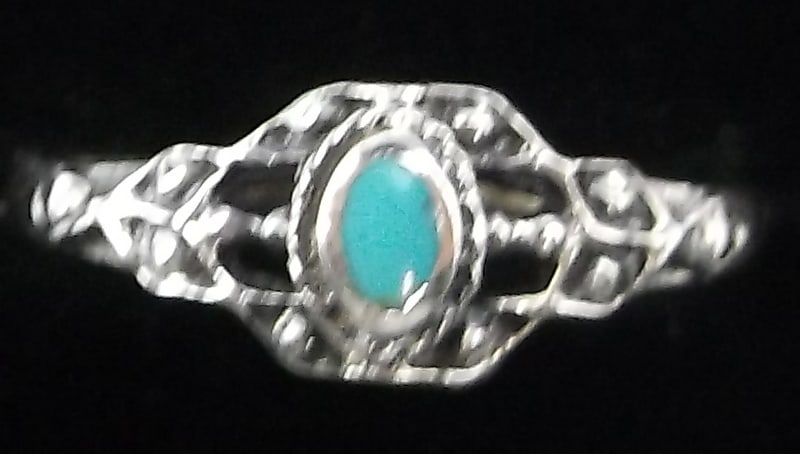 New Bali Designer Sterling Silver Turquoise Ring 6: Solid Sterling Silver Guaranteed, in Brand New Never Worn Condition.