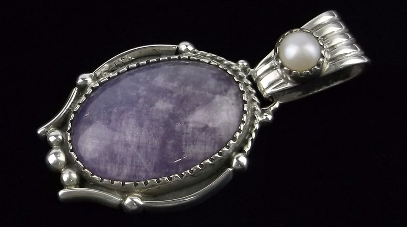 Mint Big Thick Vint Shubes Sterling Silver Charoite Pendant: Guaranteed Solid 925 Sterling Silver, in Excellent Condition