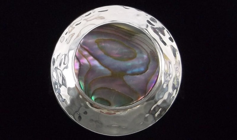 Big Thick Mint Heavy Vint Taxco Sterling Silver Abalone Ring 9 (1 of 4)