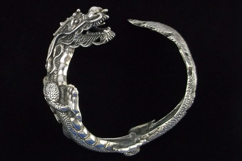 Big Mint Heavy Designer Sterling Silver Flying Dragon Bracelet 8" (1 of 7)