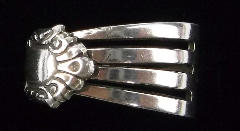 Stunning Antique 1930s Sterling Silver Pickle Fork Ring 6-8