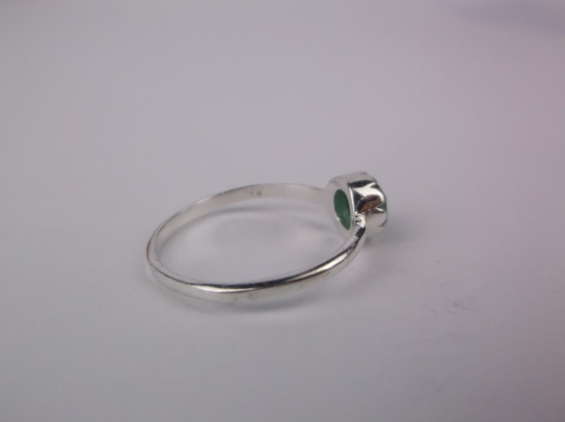 New Designer Sterling Silver Emerald Ring 7.5 - 2