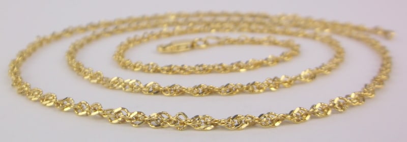 Mint Vint Italian Gold Over Sterling Helix Rope Chain Necklace 24": Guaranteed Solid 925 Sterling Silver, in Excellent Condition