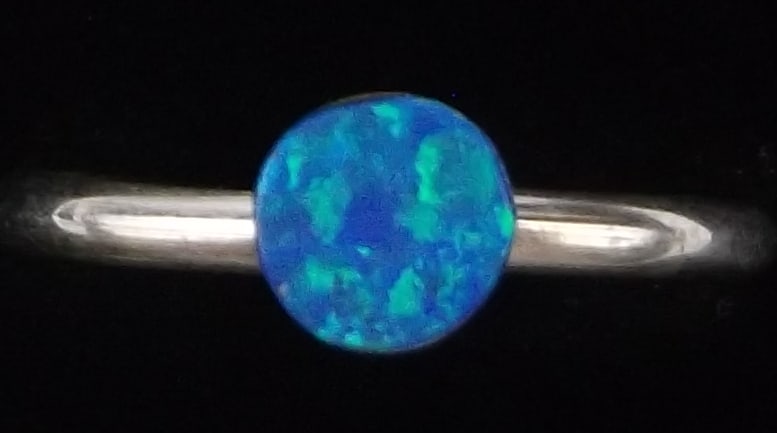 New Zuni Angie Rosetta Sterling Silver Blue Opal Ring 6.5 (1 of 3)