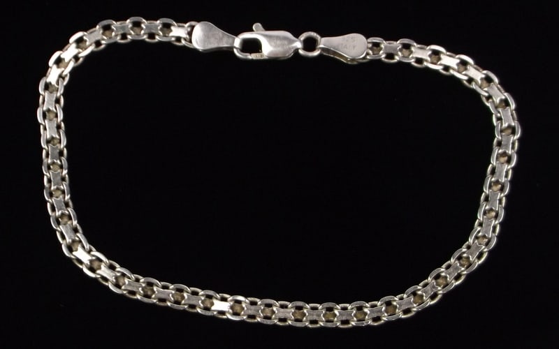 Stunning Vint Italian Sterling Silver Chain Bracelet 8.25" (1 of 2)