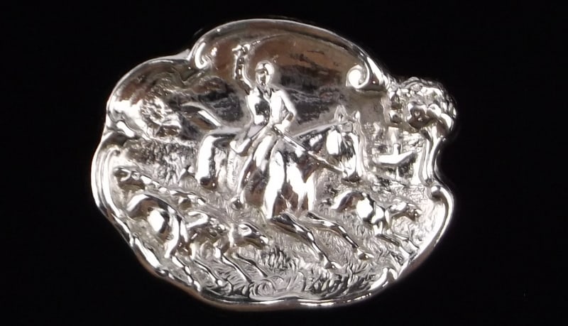 Mint Vintage 1930s Sterling Silver Fox Hunt Brooch: Guaranteed Solid 925 Sterling Silver, in Excellent Condition