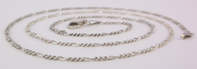 Mint Vintage Italian Sterling Silver Figaro Chain Necklace 20": Guaranteed Solid 925 Sterling Silver, in Excellent Condition