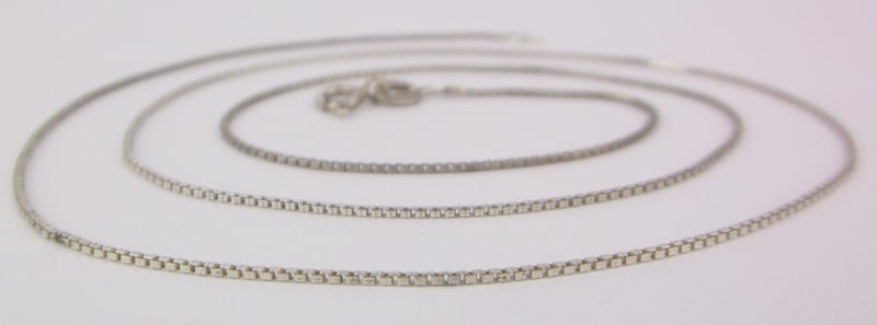 Stunning Vintage Italian Sterling Silver Box Chain Necklace 20": Guaranteed Solid 925 Sterling Silver, in Excellent Condition