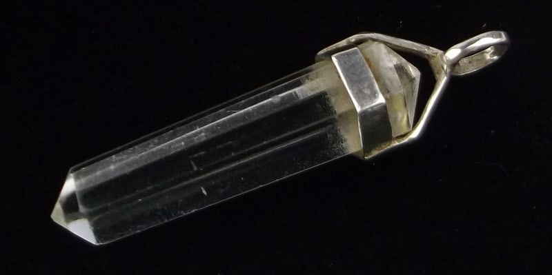 Stunning Vintage Sterling Silver Crystal Pendant: Guaranteed Solid 925 Sterling Silver, in Excellent Condition