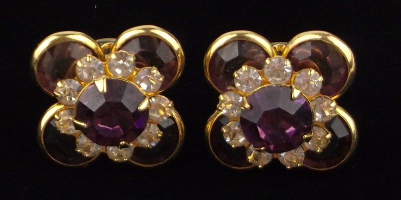Stunning Vintage Rhinestone Earrings (1 of 2)