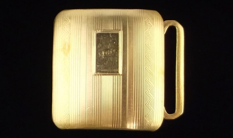 Stunning Vint Heavy 1950s 12kt GF Belt Buckle: excellent condition