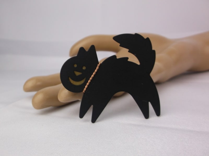 Mint Halloween Cat Brooch - 2